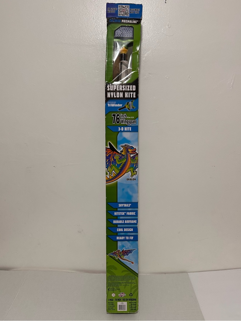 Supersized Nylon Kite Dragon - Green 76’ wing span